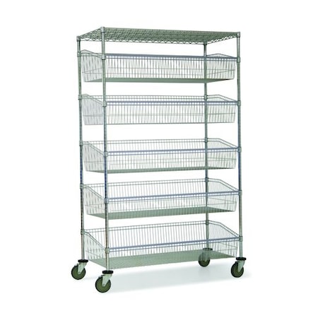 Technibilt Shelving Systems Basket Unit, w/Solid Base, 5 Bskt, 24x36x80 MBSK2436CH-5-SLD
